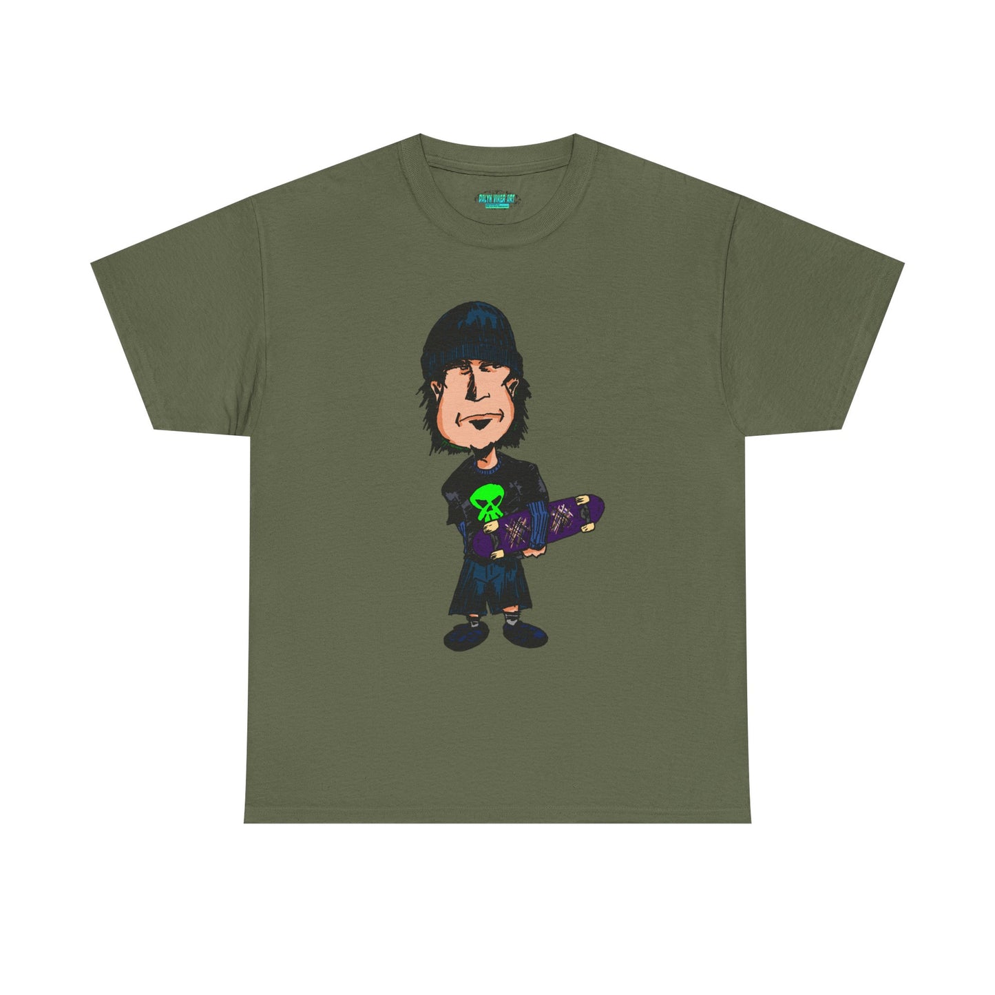 Rude Skater Dude - Skate Punk Cartoon Tee – Boy with Skateboard Graphic Shirt