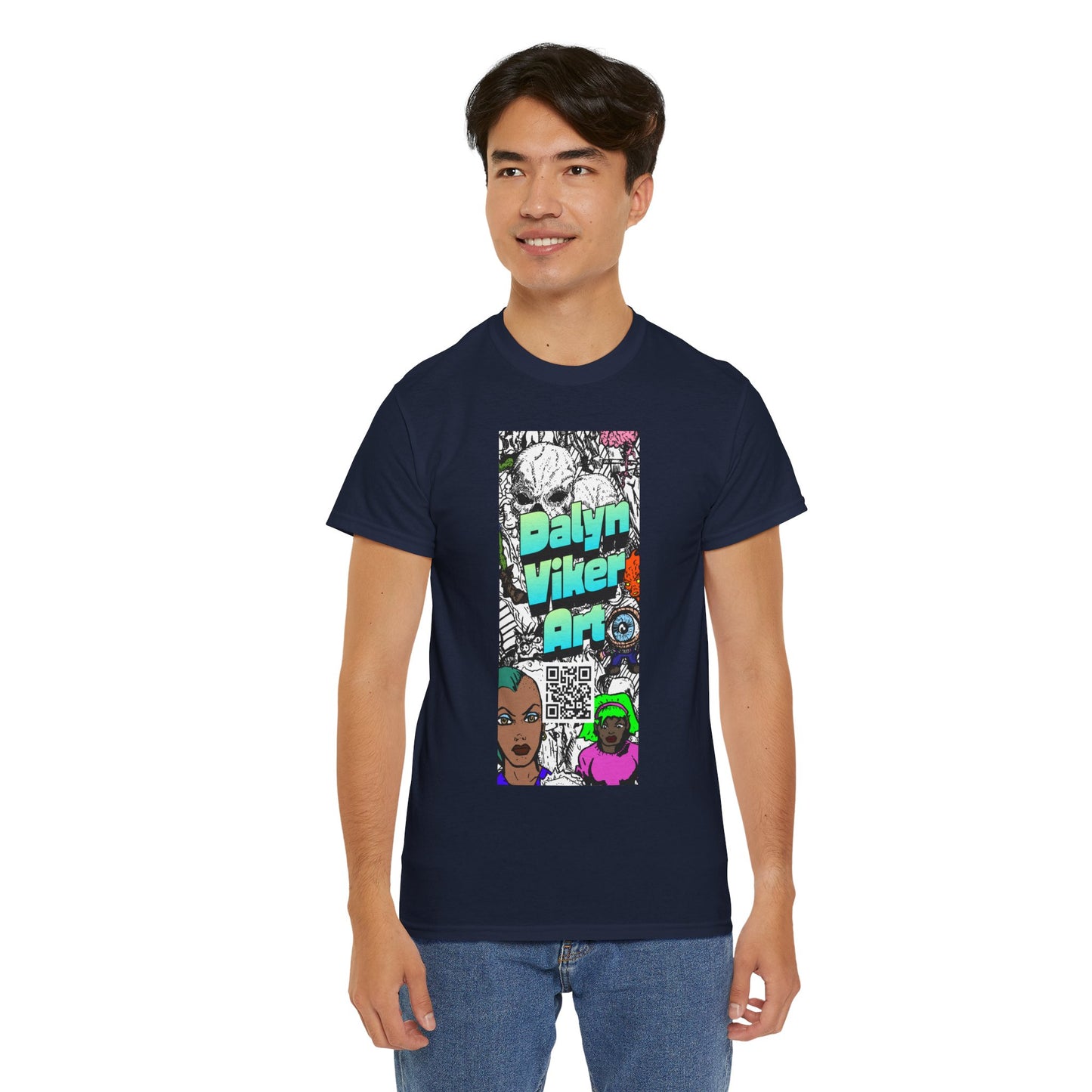 Graphic Art T-Shirt — "Dalyn Viker Art" Vertical Collage Tee