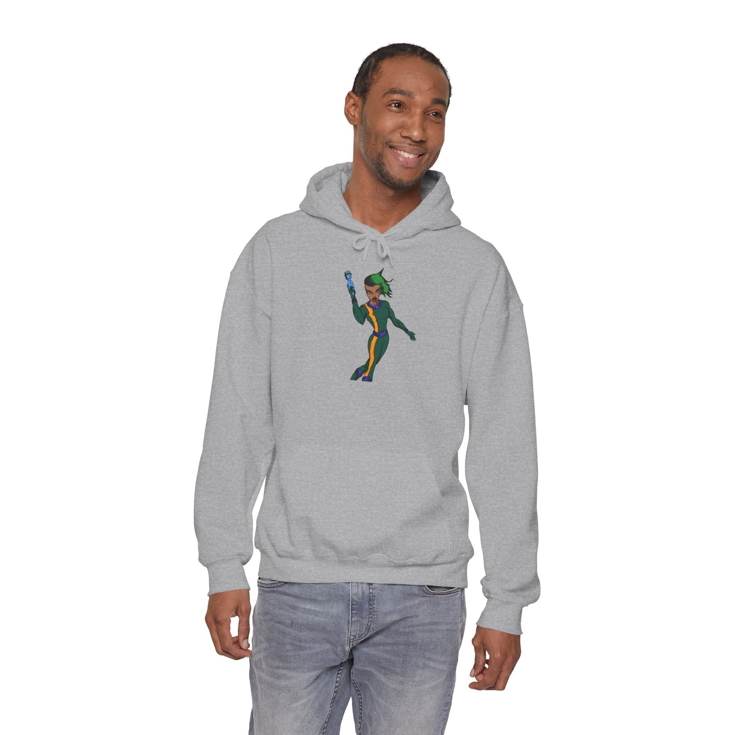 Funky Retro Space Warrior Hoodie - Unisex Heavy Blend™ Hooded Sweatshirt, Cozy Trendy Pullover, Perfect Gift for Dance Lovers, Party Vibes, [...]