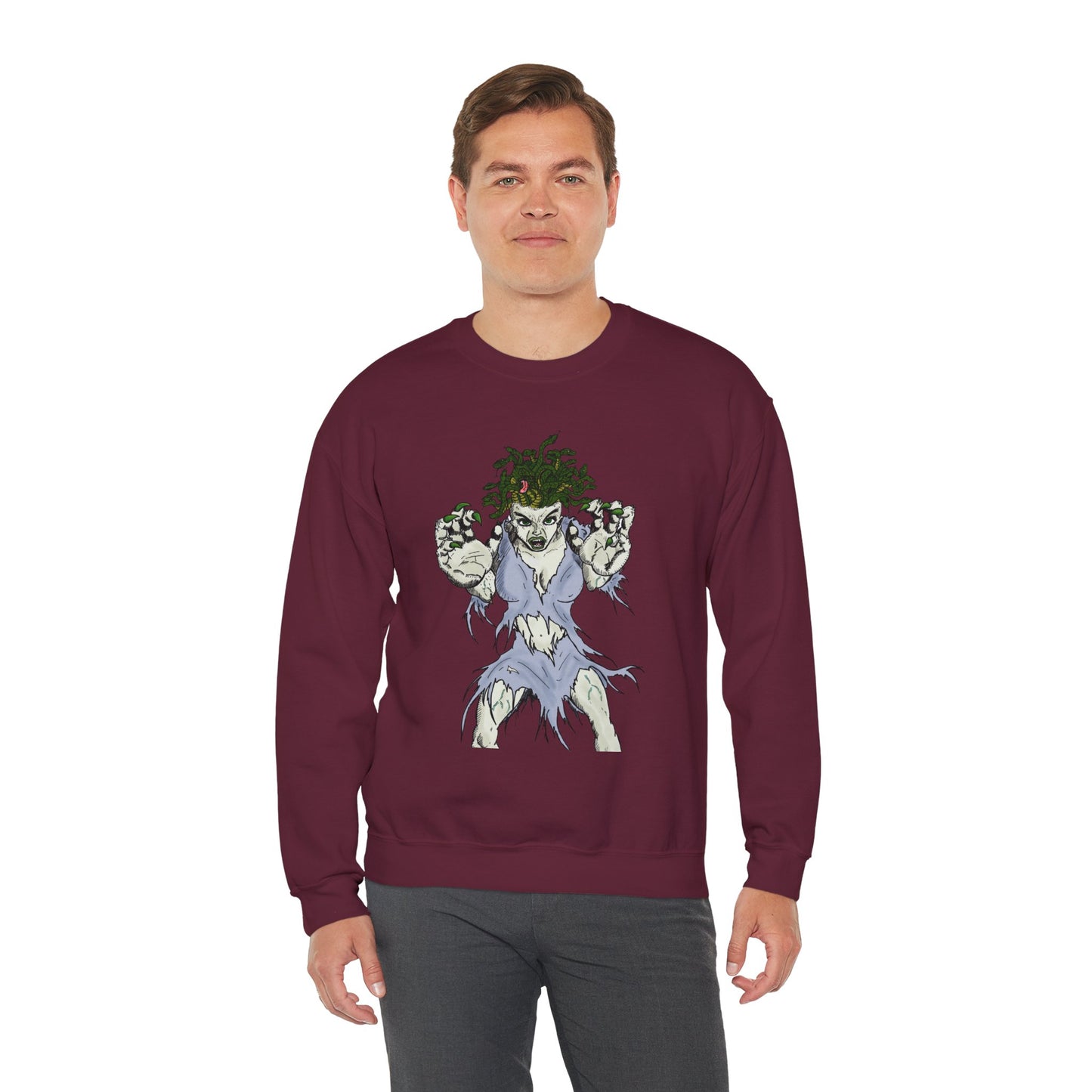 Medusa Inspired Unisex Heavy Blend Crewneck Sweatshirt