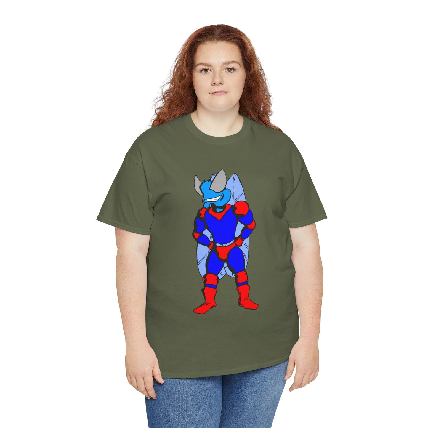 Astro-Fly Hero Graphic Tee - Blue & Red Superhero T-Shirt