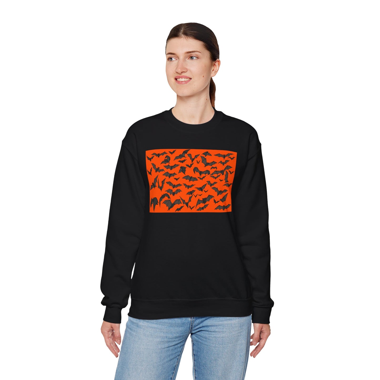 Halloween Bat Print Crewneck Sweatshirt