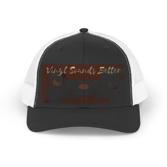 Retro Trucker Hat – "Vinyl Sounds Better" Vintage Record Lover Cap