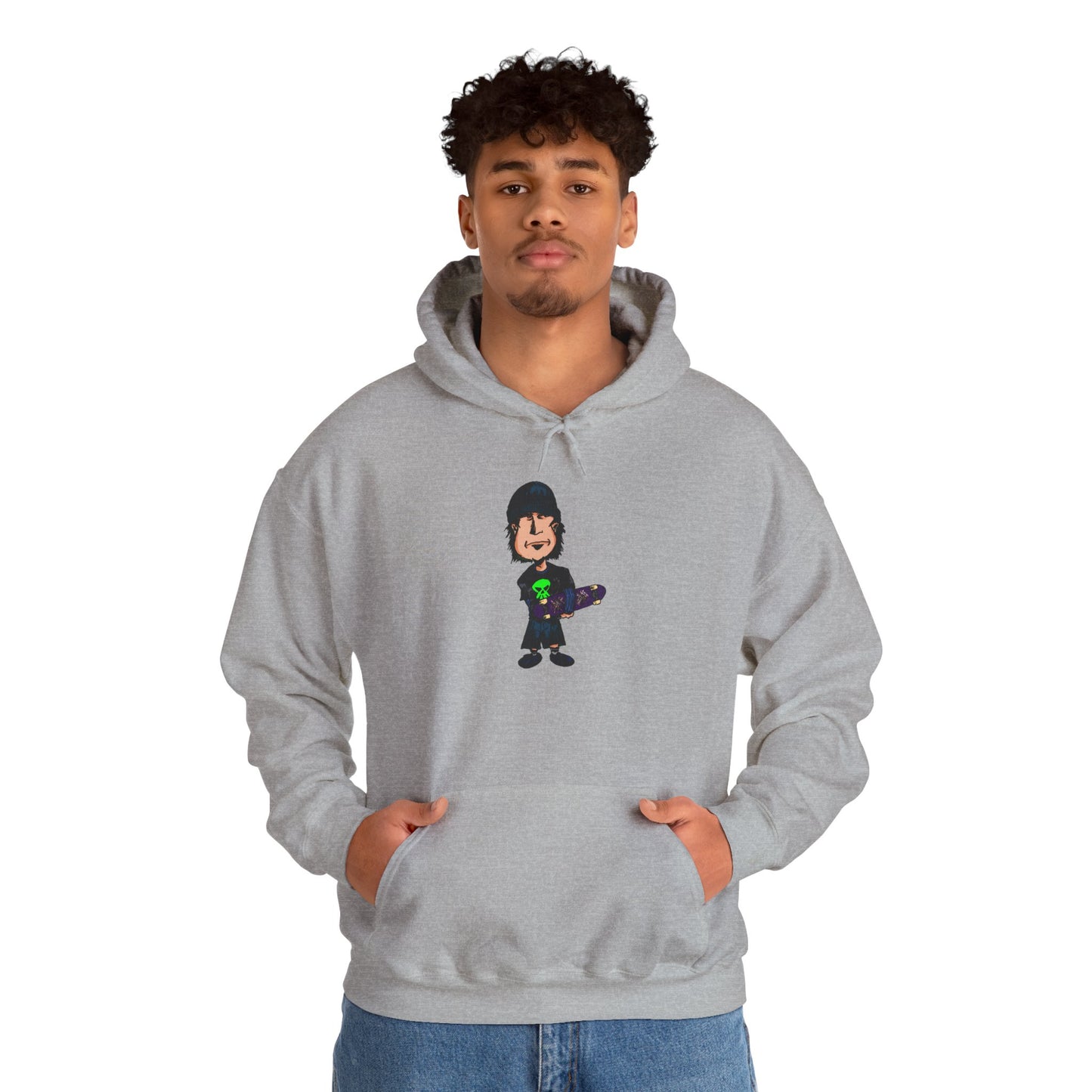 Rude Skater Dude Cartoon Hoodie – Skate Punk Sweatshirt
