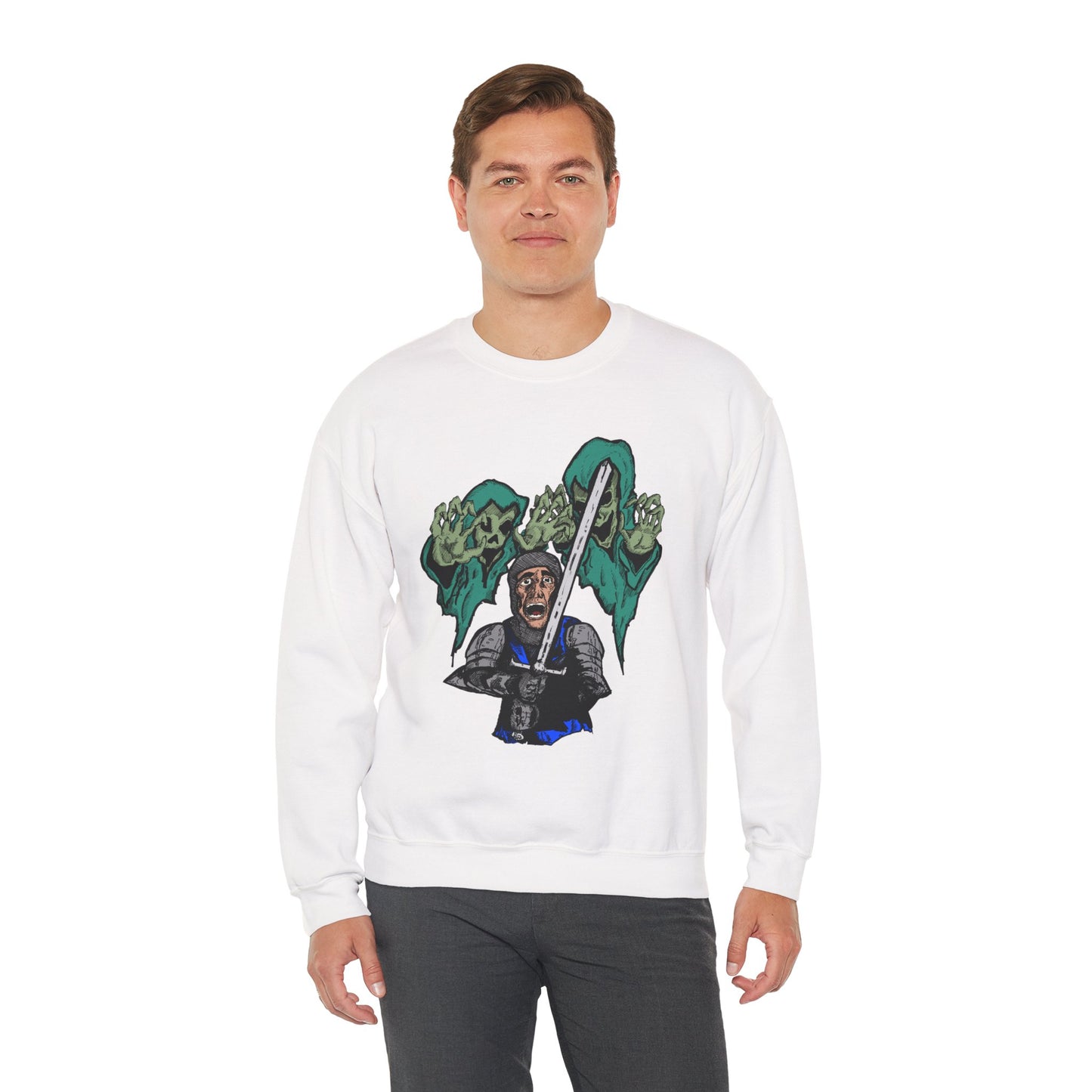 Knight Fright Inspired Unisex Crewneck Sweatshirt with Graphic Print