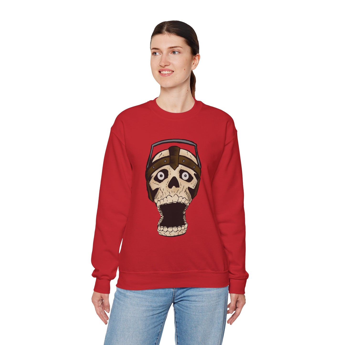 Screaming Skull Graphic Crewneck Sweatshirt - Unisex Heavy Blend™