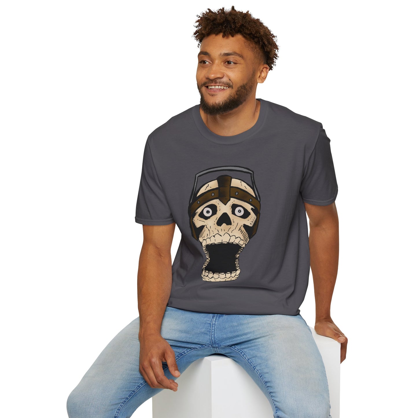 Electric Screaming Skull Unisex Softstyle T-Shirt