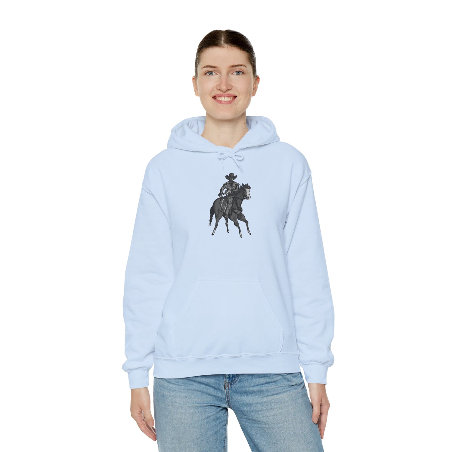 Horseback Rider Silhouette Hoodie – Western Equestrian Graphic Sweatshirt