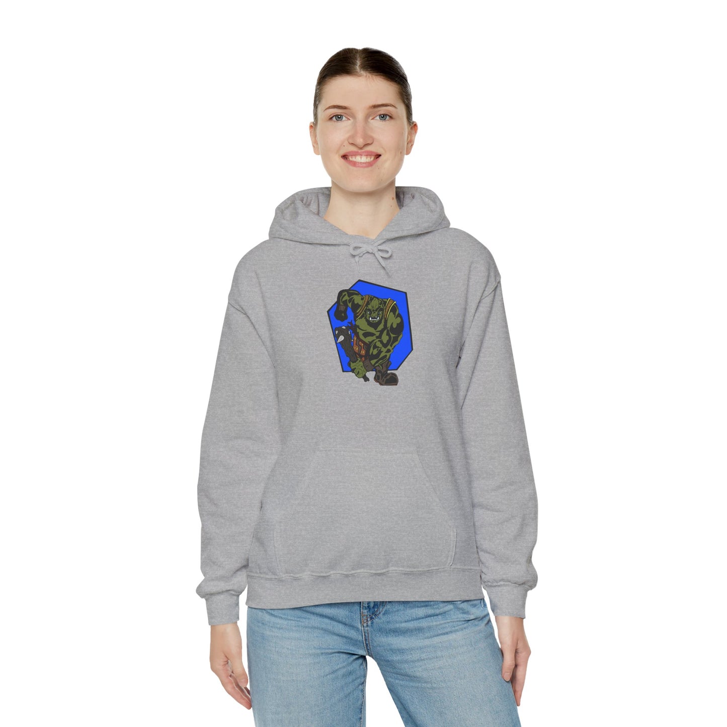 Heroic Monster Hooded Sweatshirt, Cozy Casual, Gift for Gamer, Geek Wear, Unisex Hoodie, Birthday Present, Halloween Style