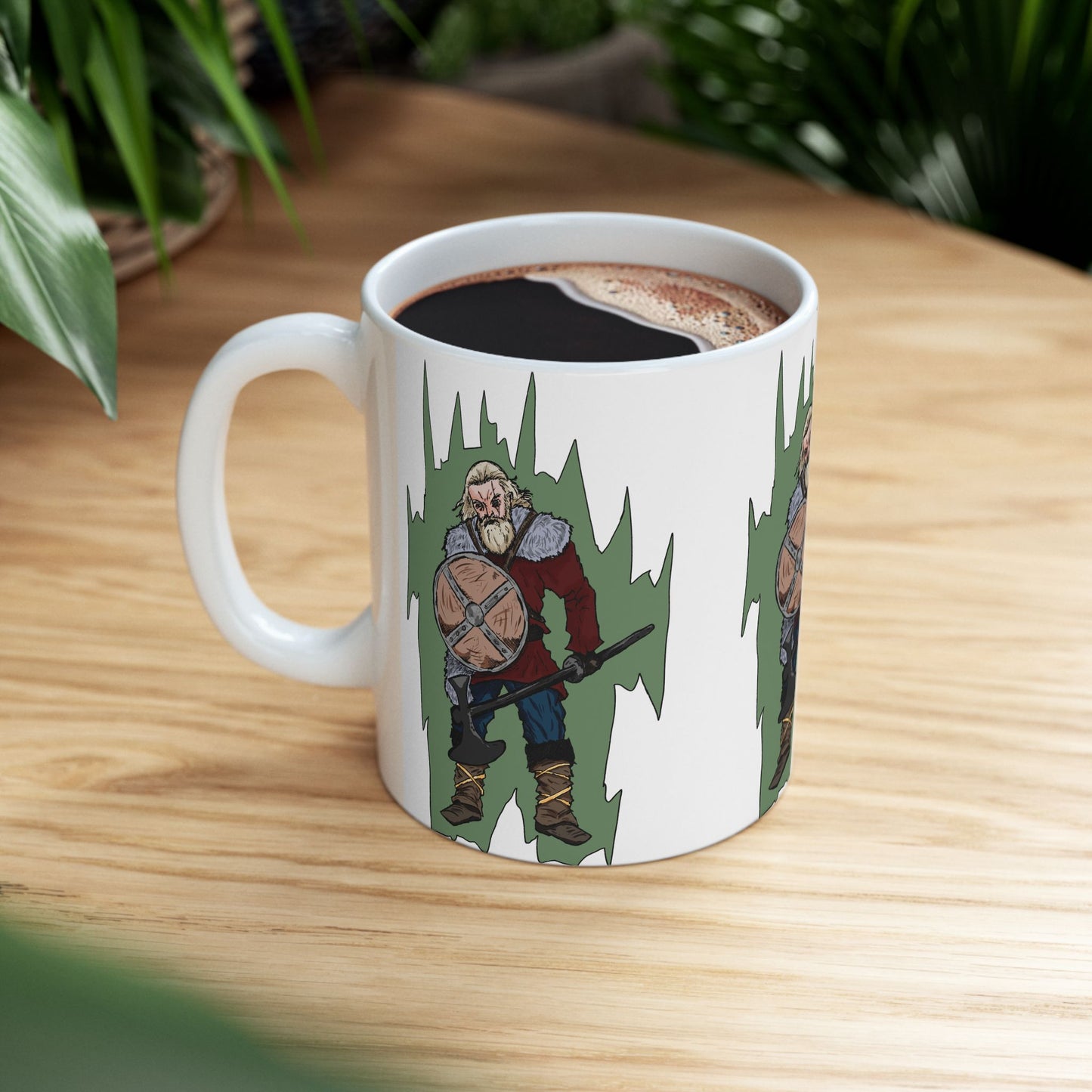 Epic Viking Warrior Ceramic Mug, Norse Mythology Gift, Coffee Cup for Gamers, Fantasy Lover's Mug, Unique Home Decor