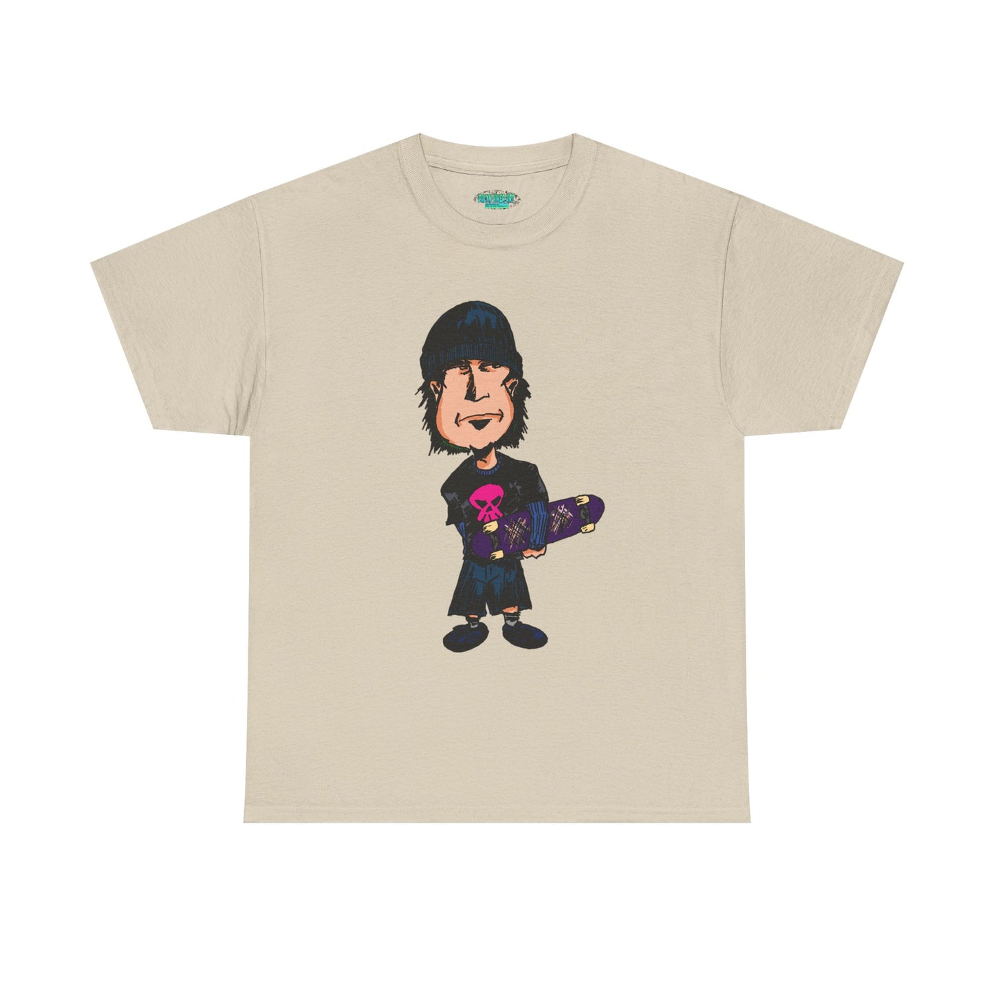 Rude Skater Dude - Skate Punk - Skater Kid Cartoon T‑Shirt — Cute Skateboarder Graphic Tee