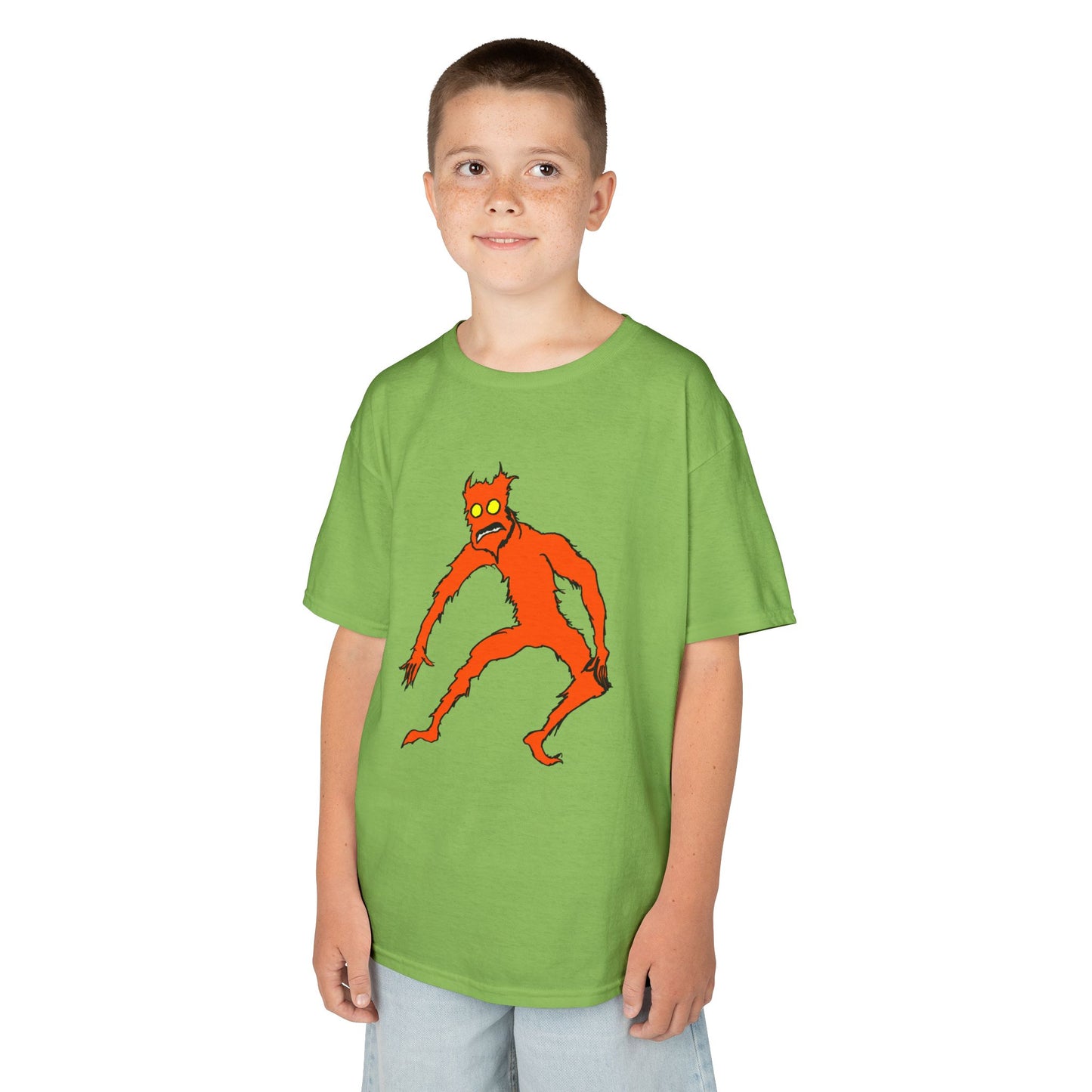 Kids Fire Monster Tee - Fun and Spooky Cotton T-Shirt for Kids