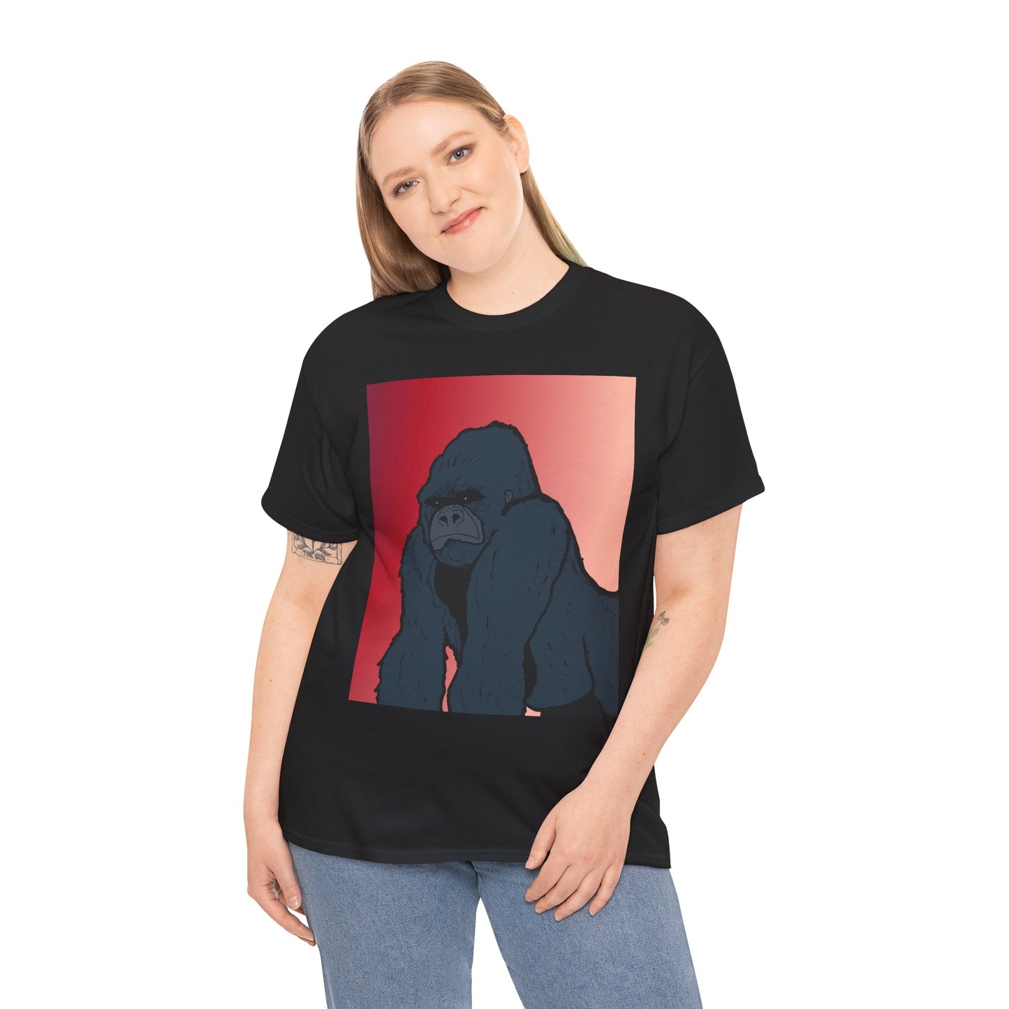 Gorilla Graphic Tee — Vintage Sunset Primate Illustration Shirt