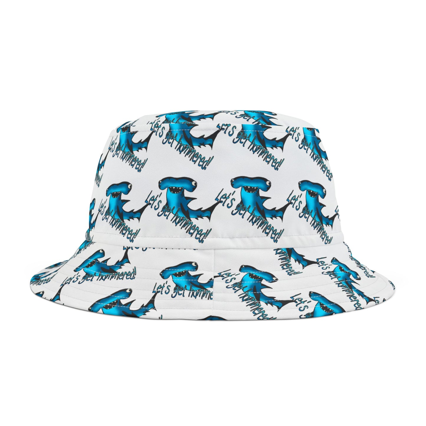 Bucket Hat - Let's Get Hammered Shark Drinking Crunk Design