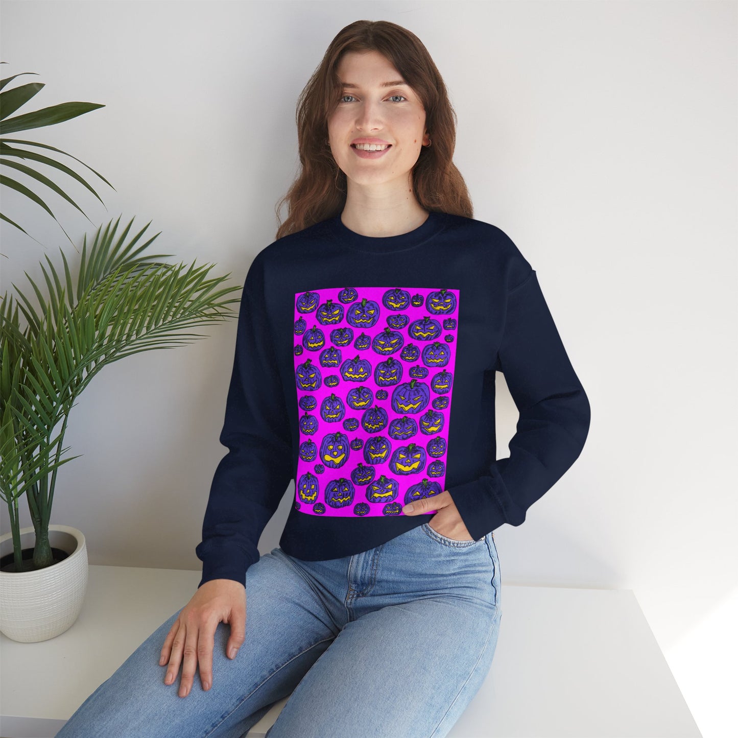 Halloween Pumpkin Crewneck Sweatshirt