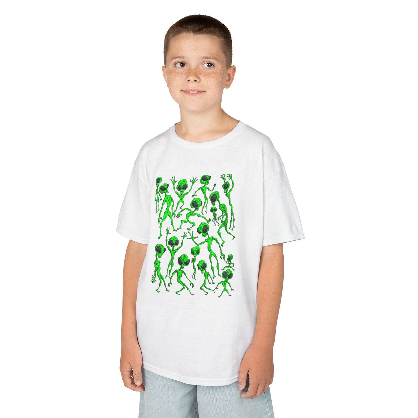 Kids Alien Dance Party T‑Shirt — Fun Green Alien Graphic Tee for Children