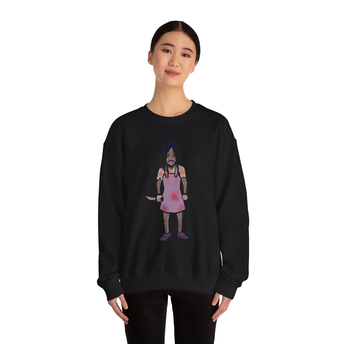 Evil Doll Edgy Graphic Sweatshirt for Unique Style