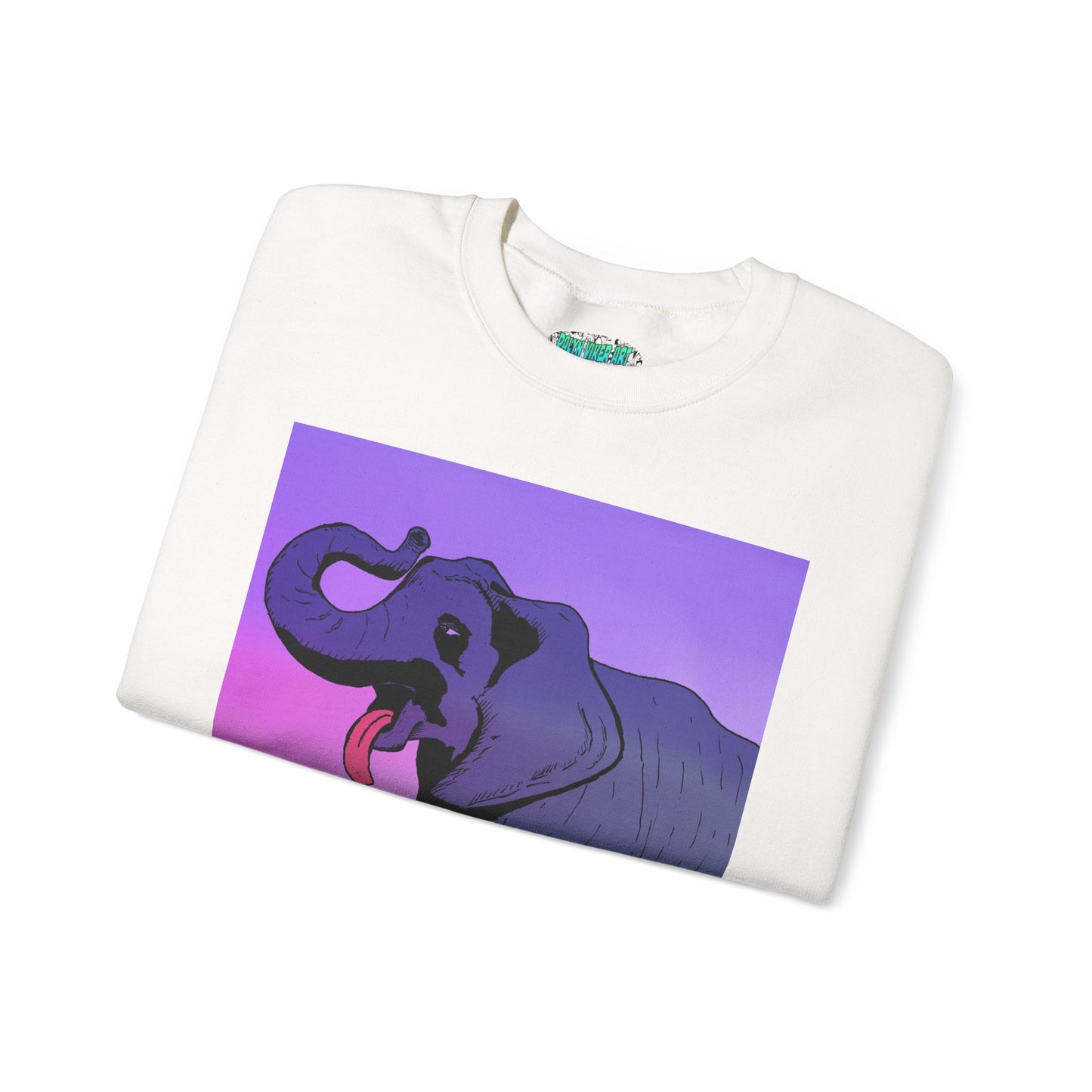 Elephant Art Unisex Crewneck Sweatshirt – Vibrant and Cozy Statement Piece
