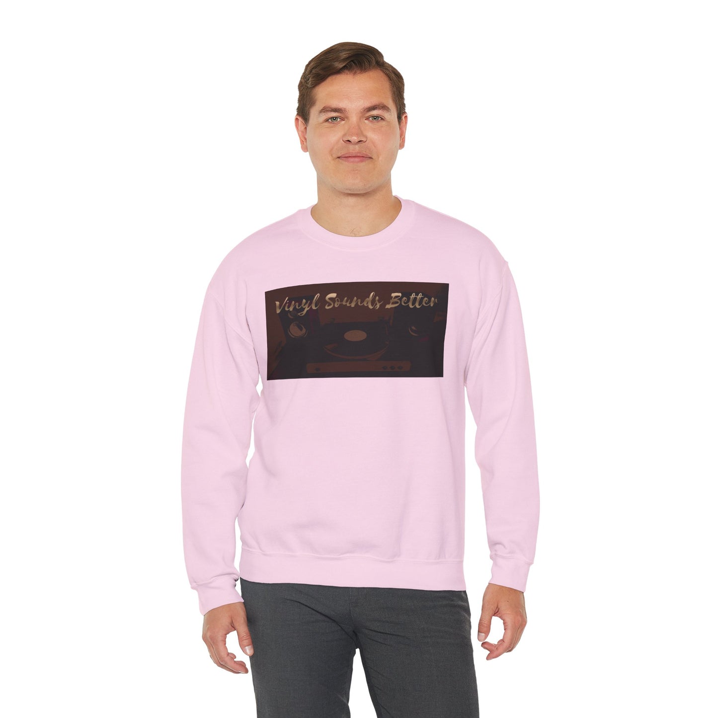 Crewneck Sweatshirt — "Vinyl Sounds Better" Retro Record Graphic