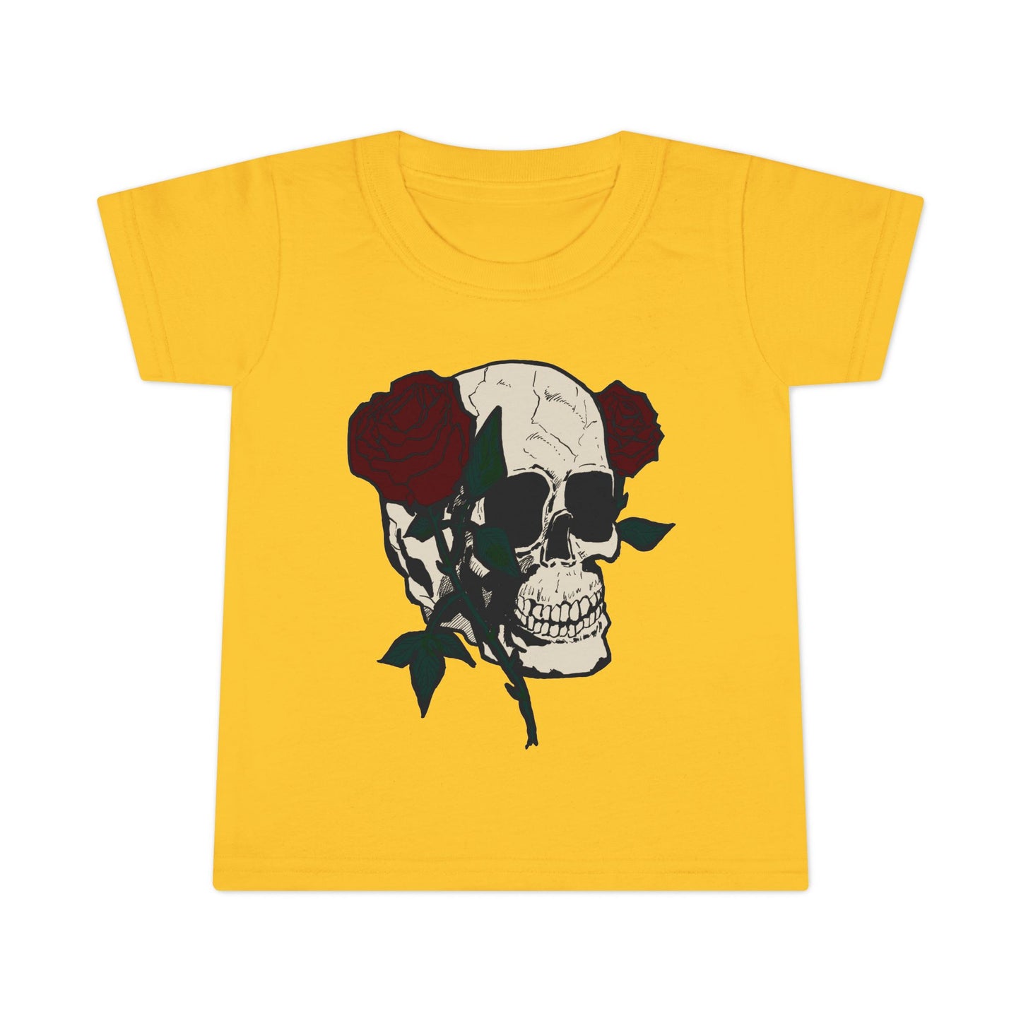 Skull & Roses Toddler T-Shirt - Cute Gothic Style Clothing for Kids