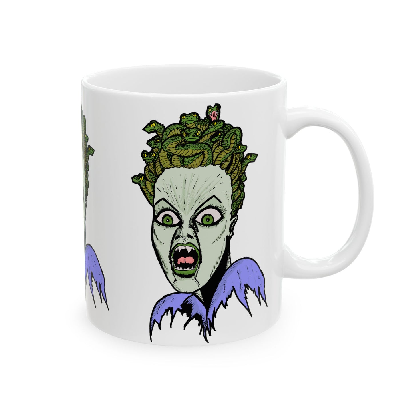 Spooky Medusa Ceramic Mug | Halloween Gift, Unique Coffee Cup, Witchy Decor, Fun Home Accessory, Creepy Art Drinkware