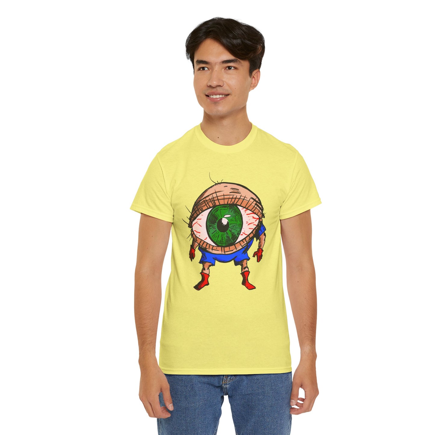 Terrif-EYE-ing - Whimsical Unisex Heavy Cotton Tee with Eye Design