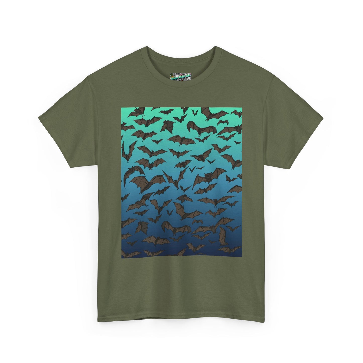 Bat Swarm Graphic Tee — Gradient Night Flight T-Shirt