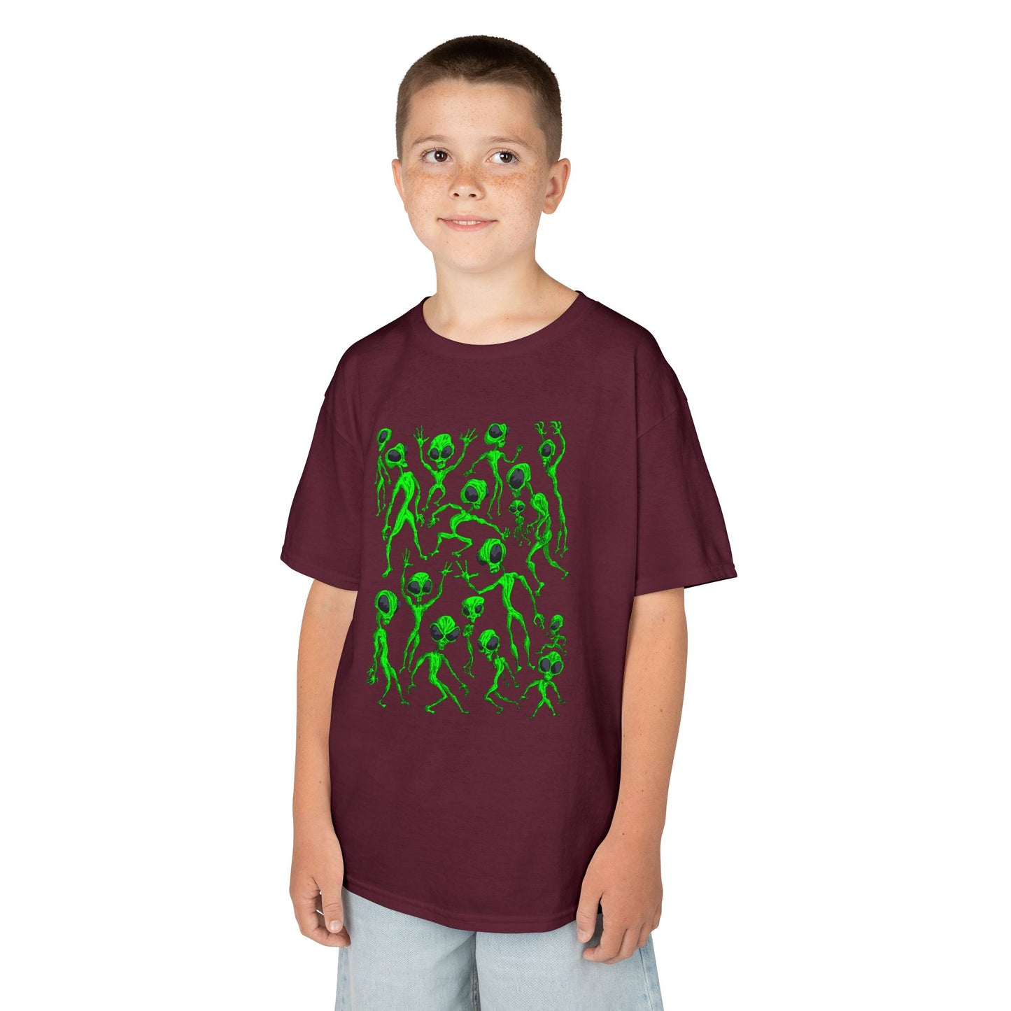 Kids Alien Dance Party T‑Shirt — Fun Green Alien Graphic Tee for Children
