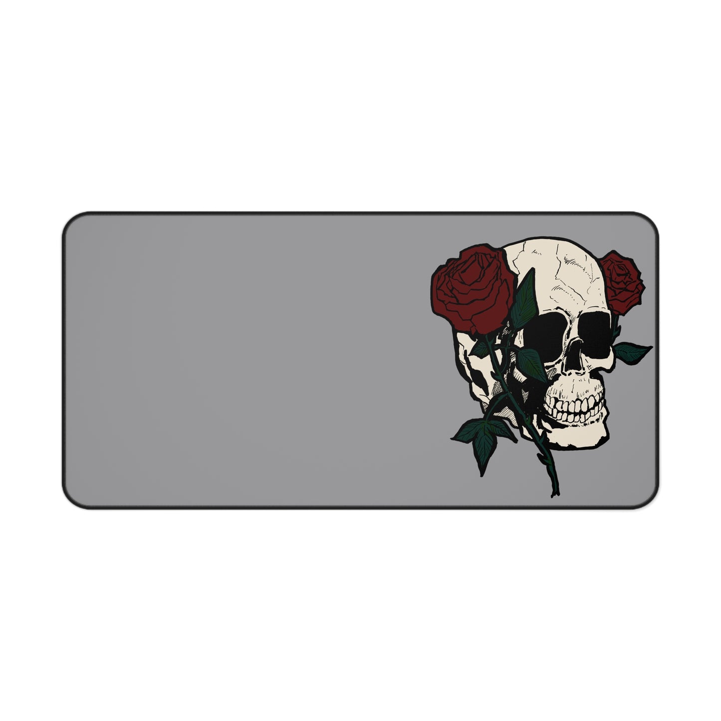 Gothic Skull Rose Desk Mat - Stylish Gaming/Office Accessory