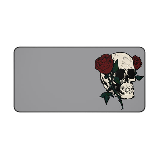 Gothic Skull Rose Desk Mat - Stylish Gaming/Office Accessory