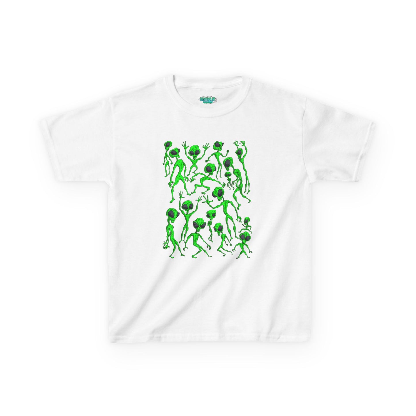 Kids Alien Dance Party T‑Shirt — Fun Green Alien Graphic Tee for Children
