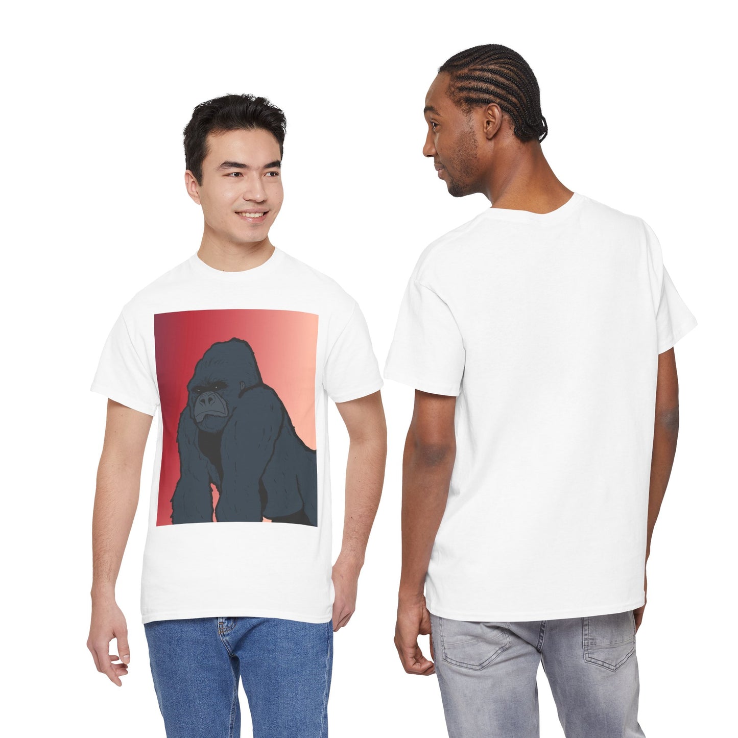 Gorilla Graphic Tee — Vintage Sunset Primate Illustration Shirt