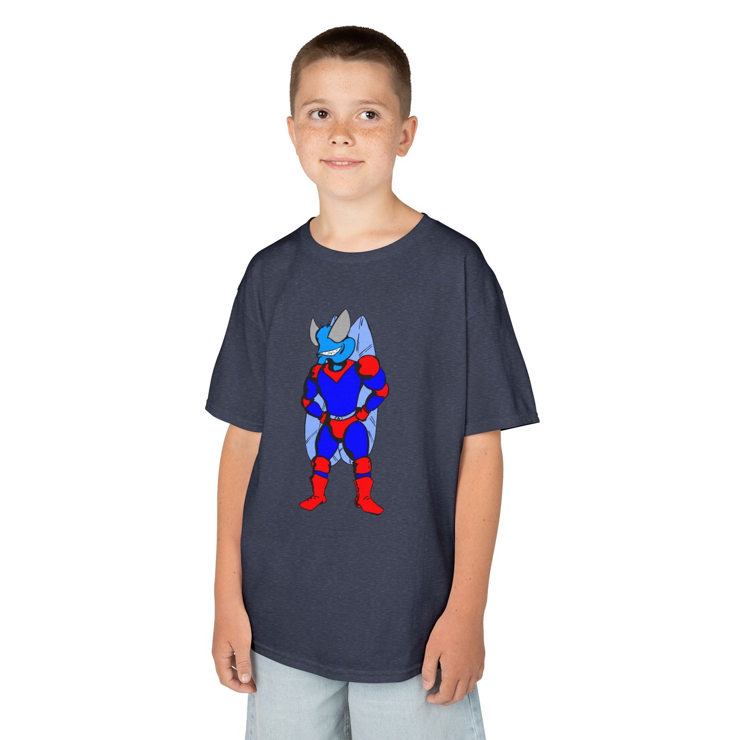 Astro-Fly Kids Superhero T-Shirt — Cute Red & Blue Winged Hero Tee for Boys & Girls