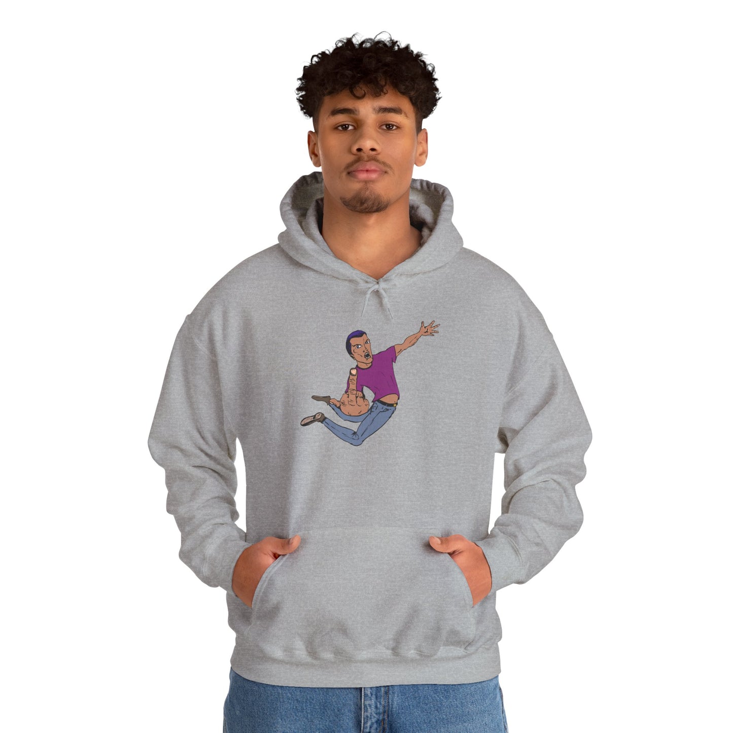 Funny Flying Eff Unisex Hooded Sweatshirt with Cartoon Design, Casual Hoodie, Gift for Friends, Birthday Gift, Loungewear