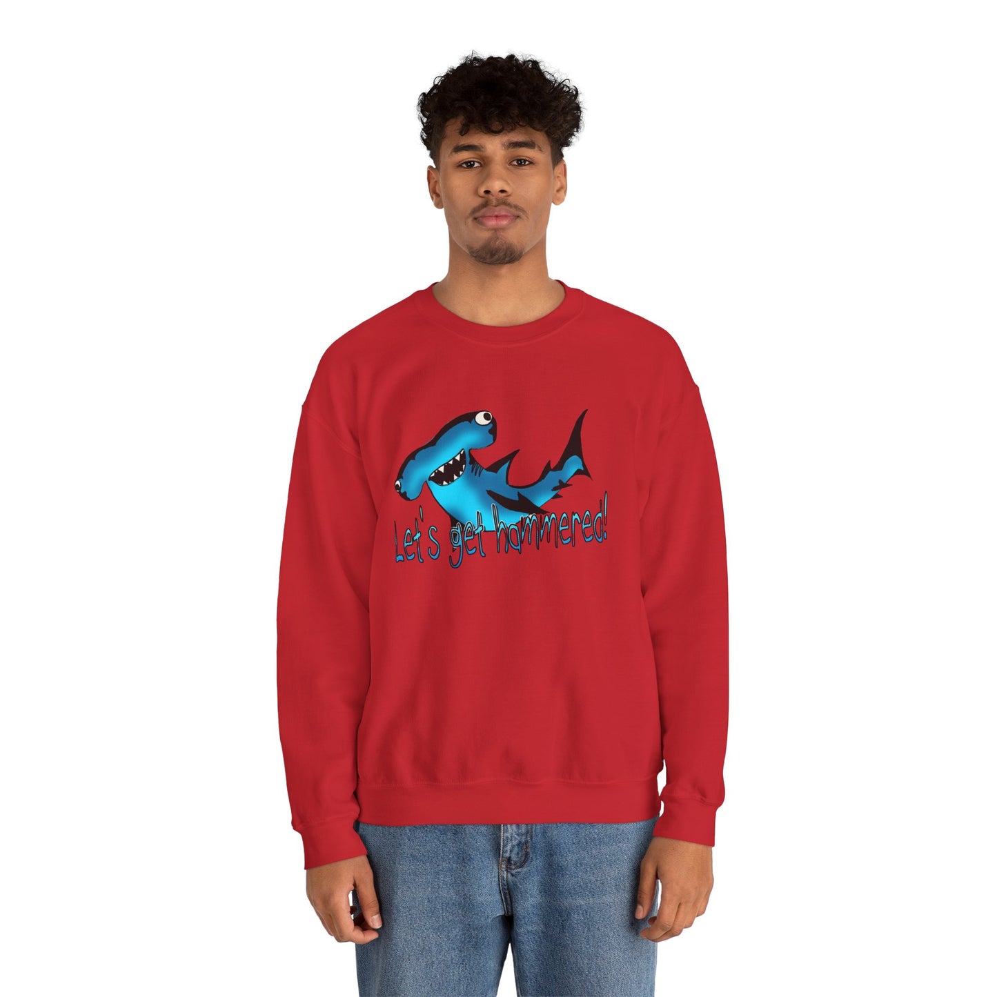 Harley Hammerhead Playful Shark Sweatshirt - 'Let's Get Hammered' Crewneck