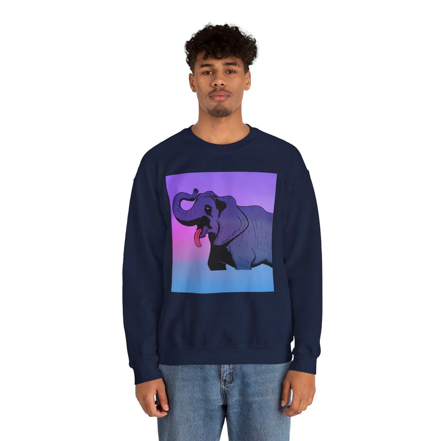 Elephant Art Unisex Crewneck Sweatshirt – Vibrant and Cozy Statement Piece