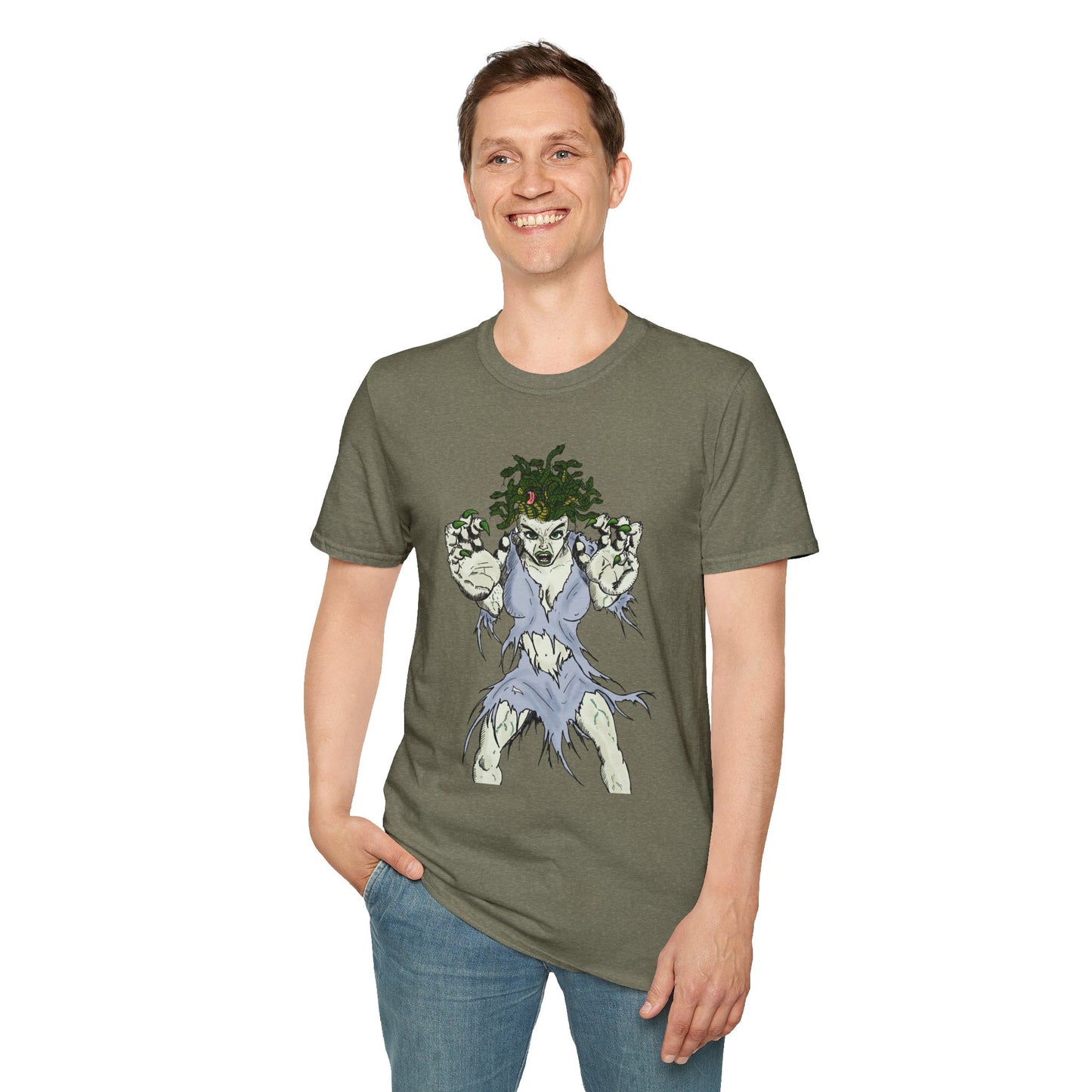 Medusa Assailing Unisex T-Shirt - Mythological Monster Dalyn Viker Art