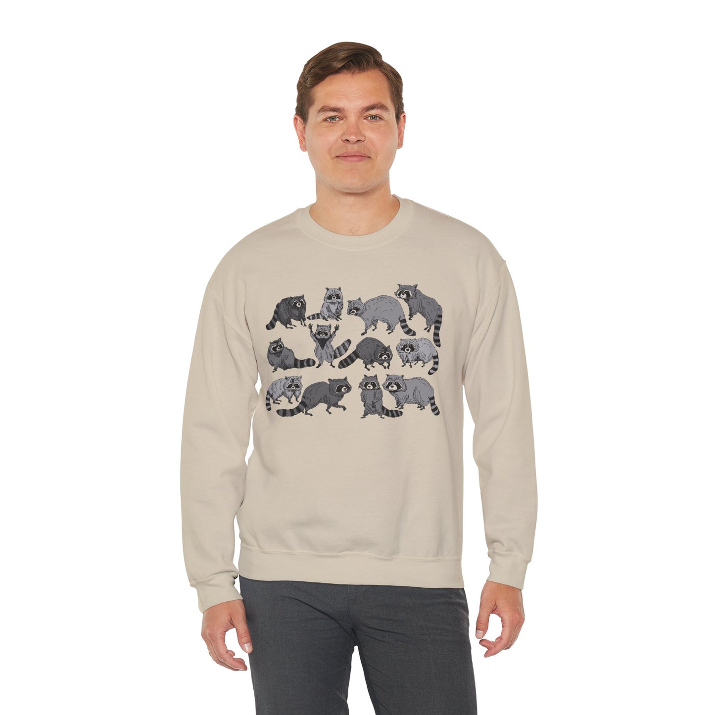 Playful Raccoon Crewneck Sweatshirt - Unisex Heavy Blend