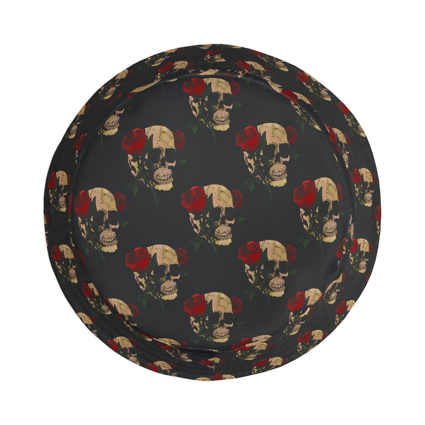 Vintage Skull Pattern Bucket Hat — Gothic AOP
