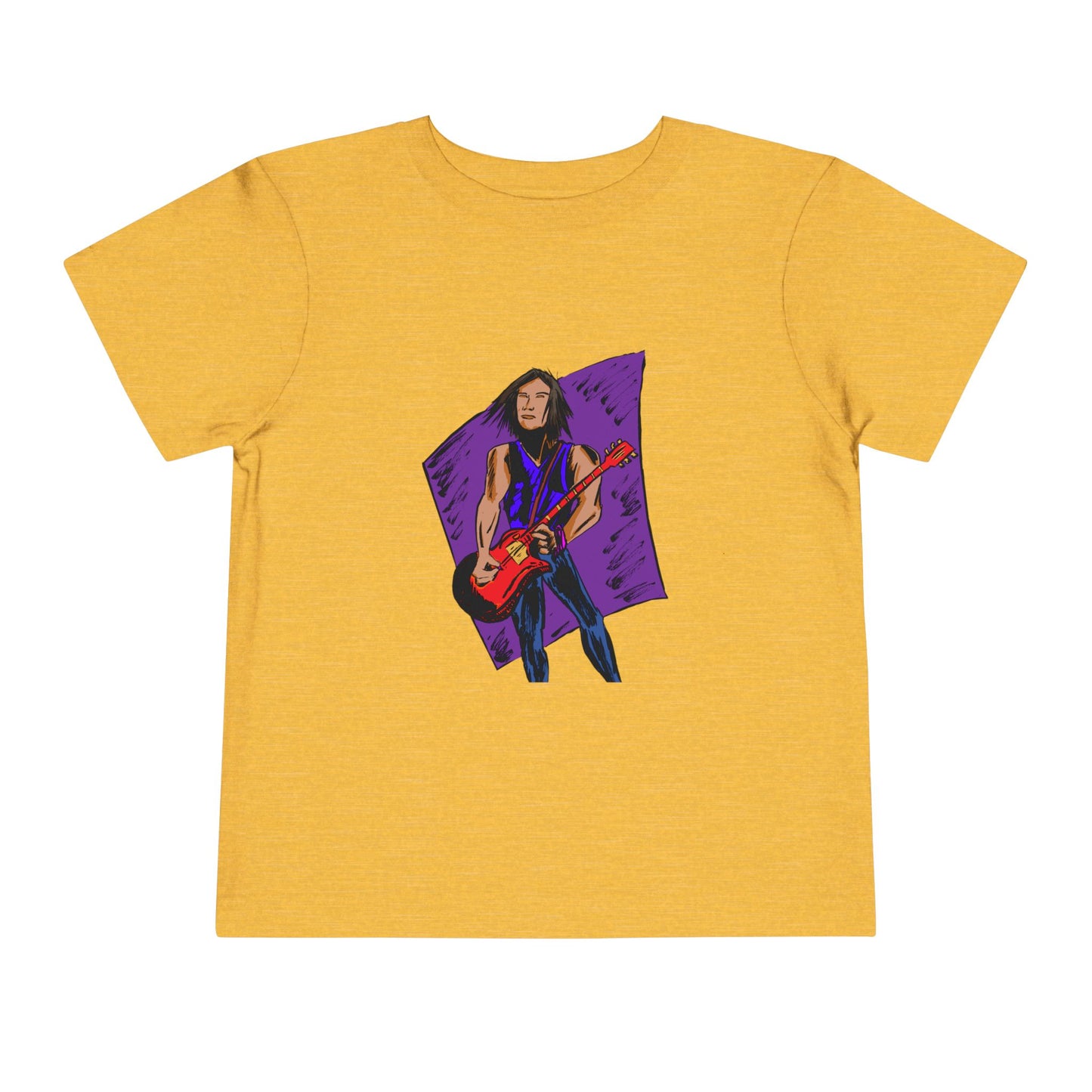 Toddler Tee — Rock Star Guitarist Graphic Kids Shirt