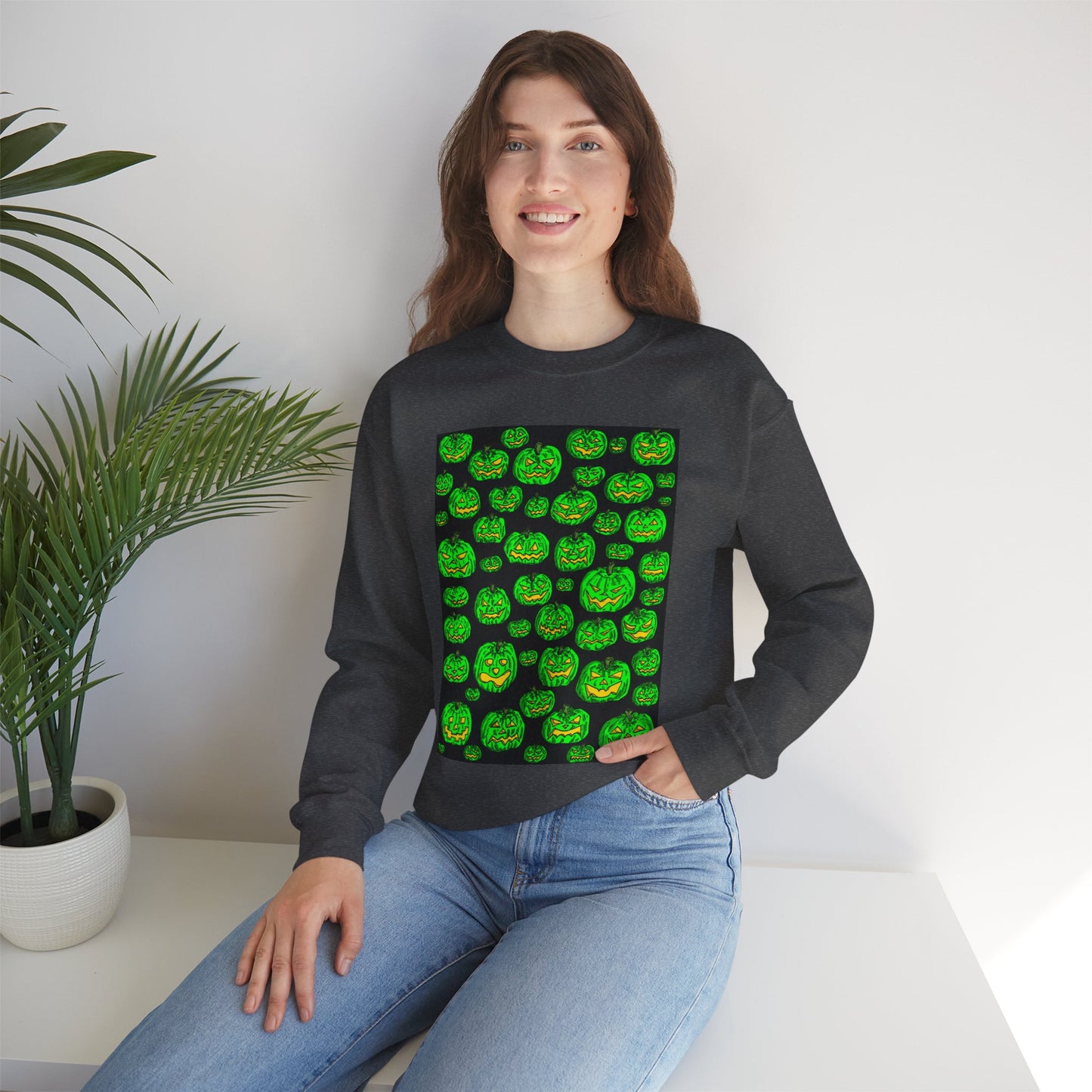 Halloween Pumpkin Crewneck Sweatshirt