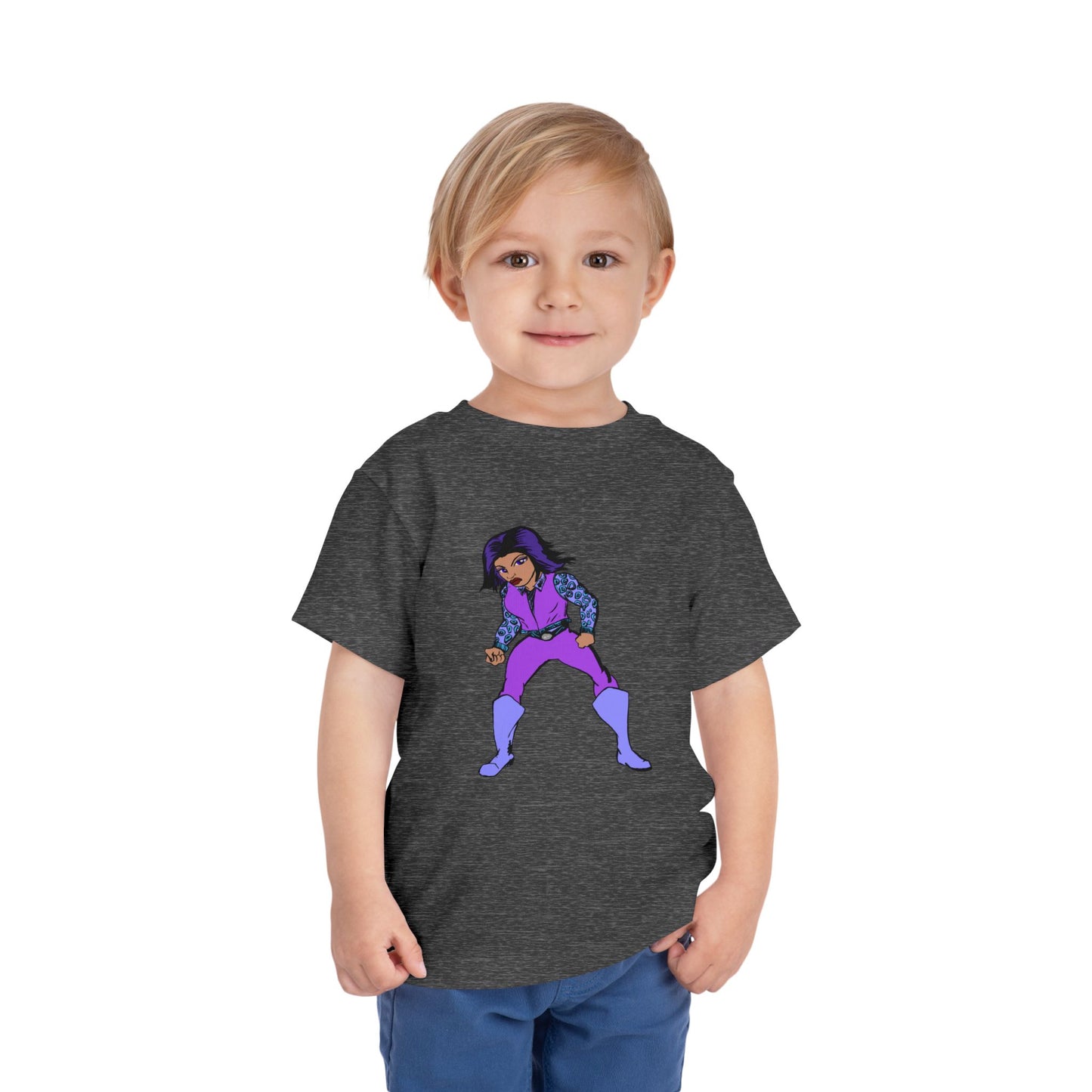 Toddler Tee — Purple Superstar Heroine Graphic Shirt