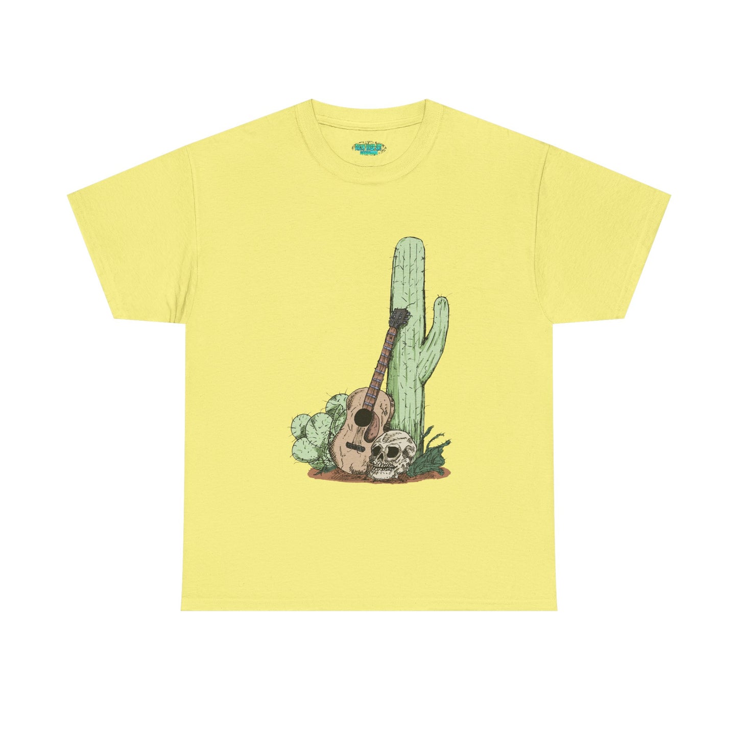 Desert Vibe Graphic Tee - Unisex Heavy Cotton Shirt, Boho Cactus Shirt, Guitar Lover's Gift, Summer Top, Music T-Shirt