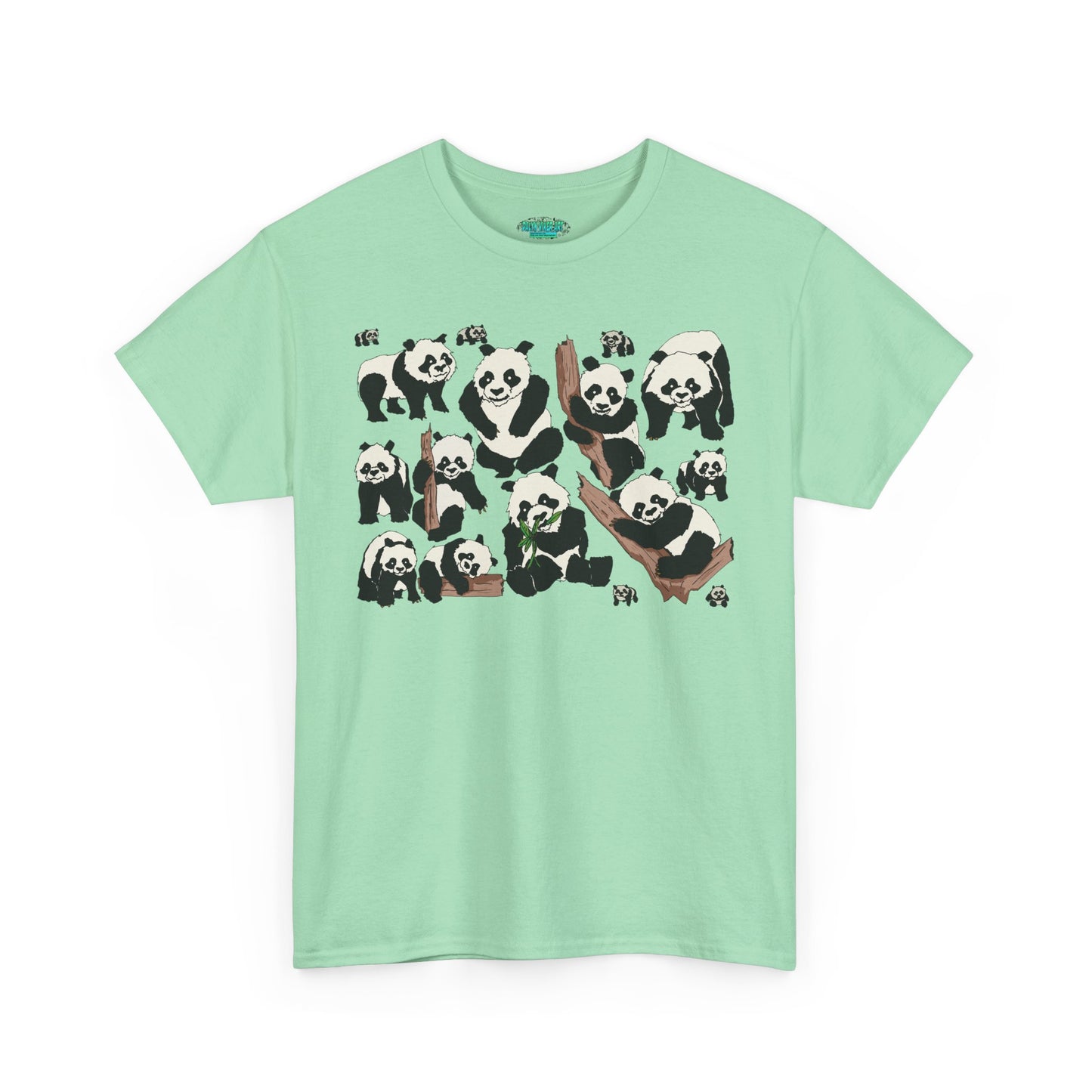 Cute Panda Design Unisex Heavy Cotton Tee | Animal Lover Gift, Casual Wear, Eco-Friendly Apparel, Nature Enthusiast Clothing