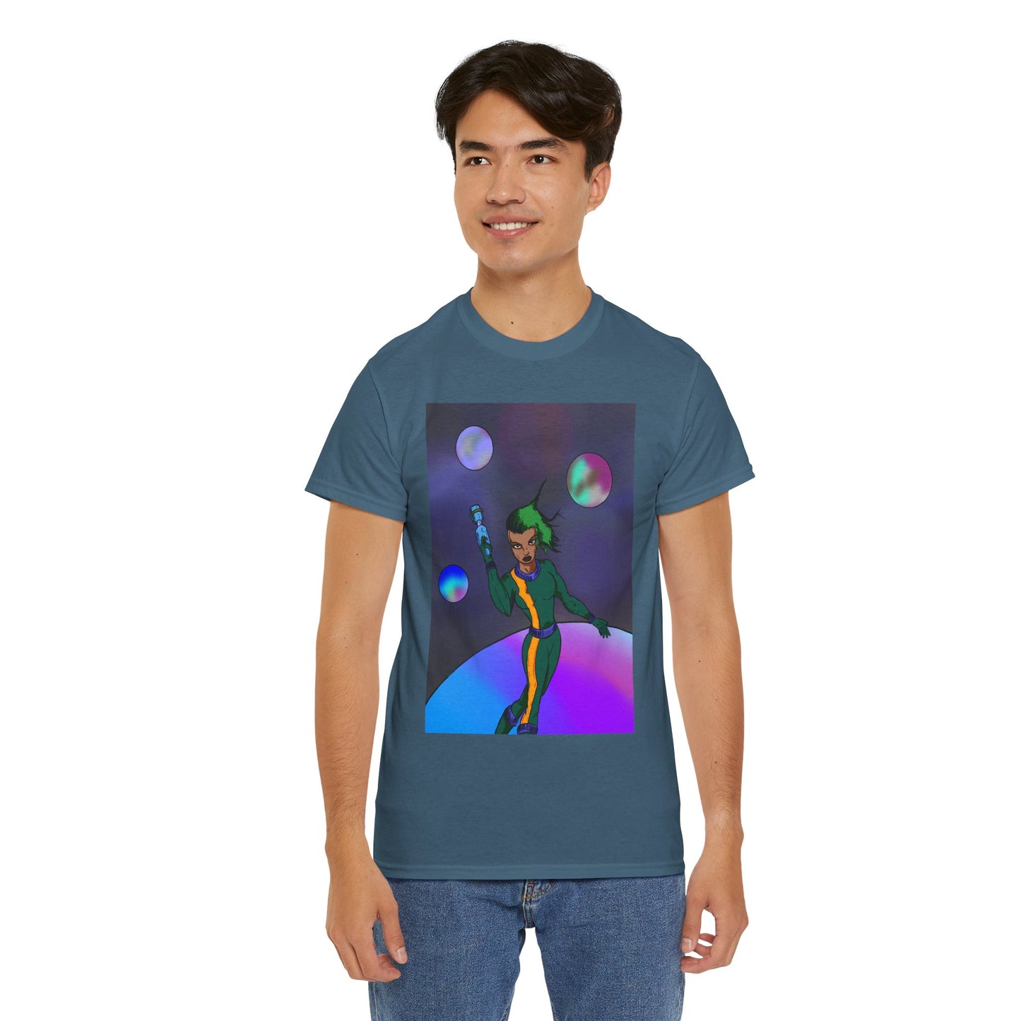 Cosmic Hero Vibe Tee - Unisex Heavy Cotton Tee, Space Art Shirt, Retro Sci-Fi T-Shirt, Gift for Space Lovers, Unique Graphic Tee