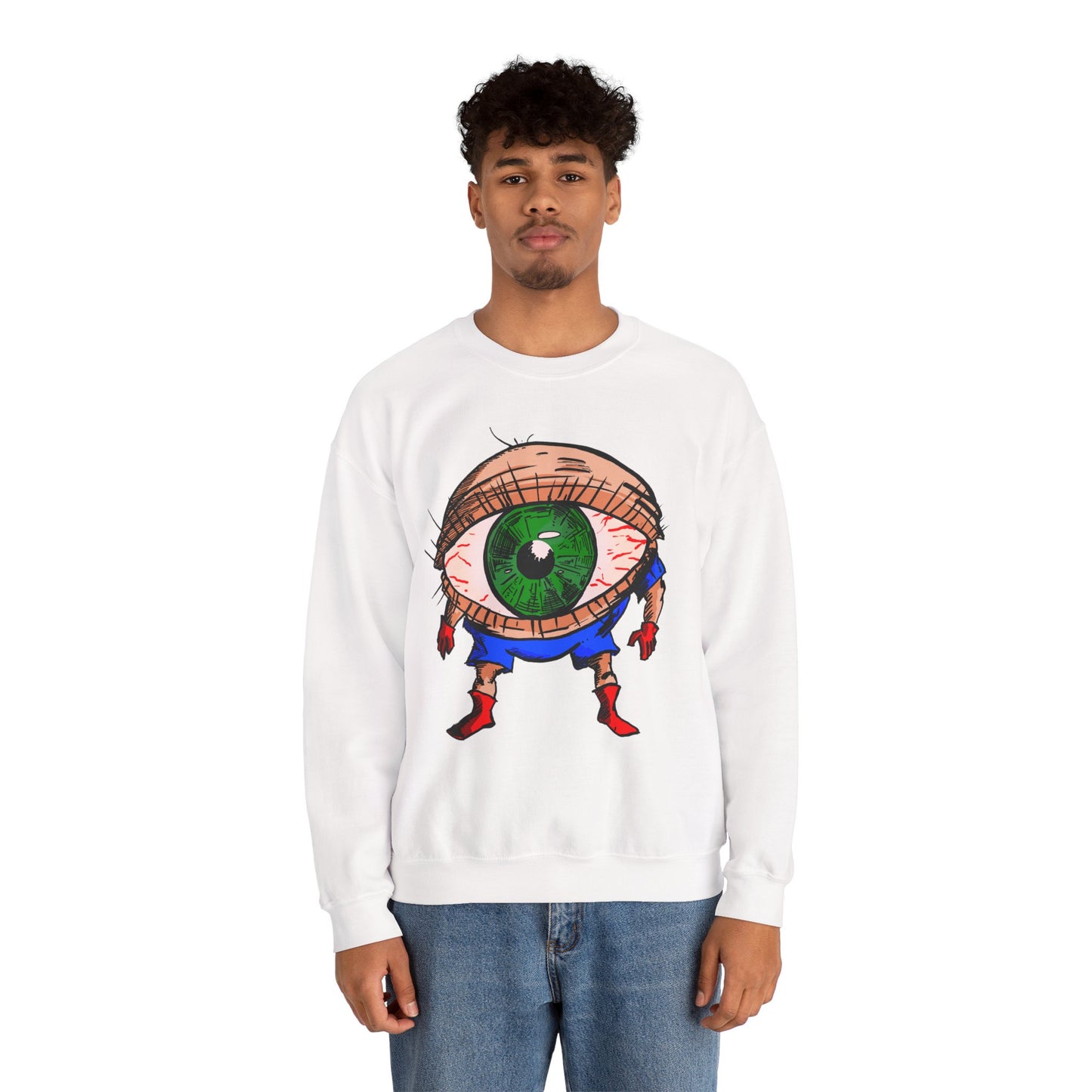 Terrif-EYE-ing Unique Cartoon Eye Sweatshirt - Unisex Heavy Blend™