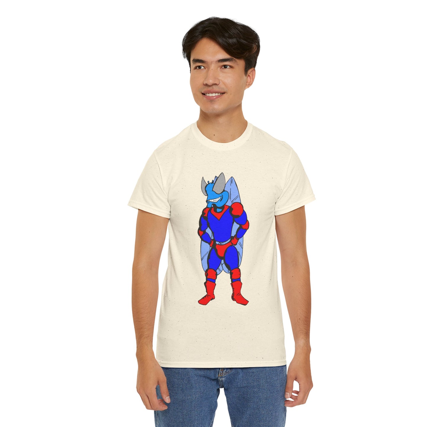 Astro-Fly Hero Graphic Tee - Blue & Red Superhero T-Shirt