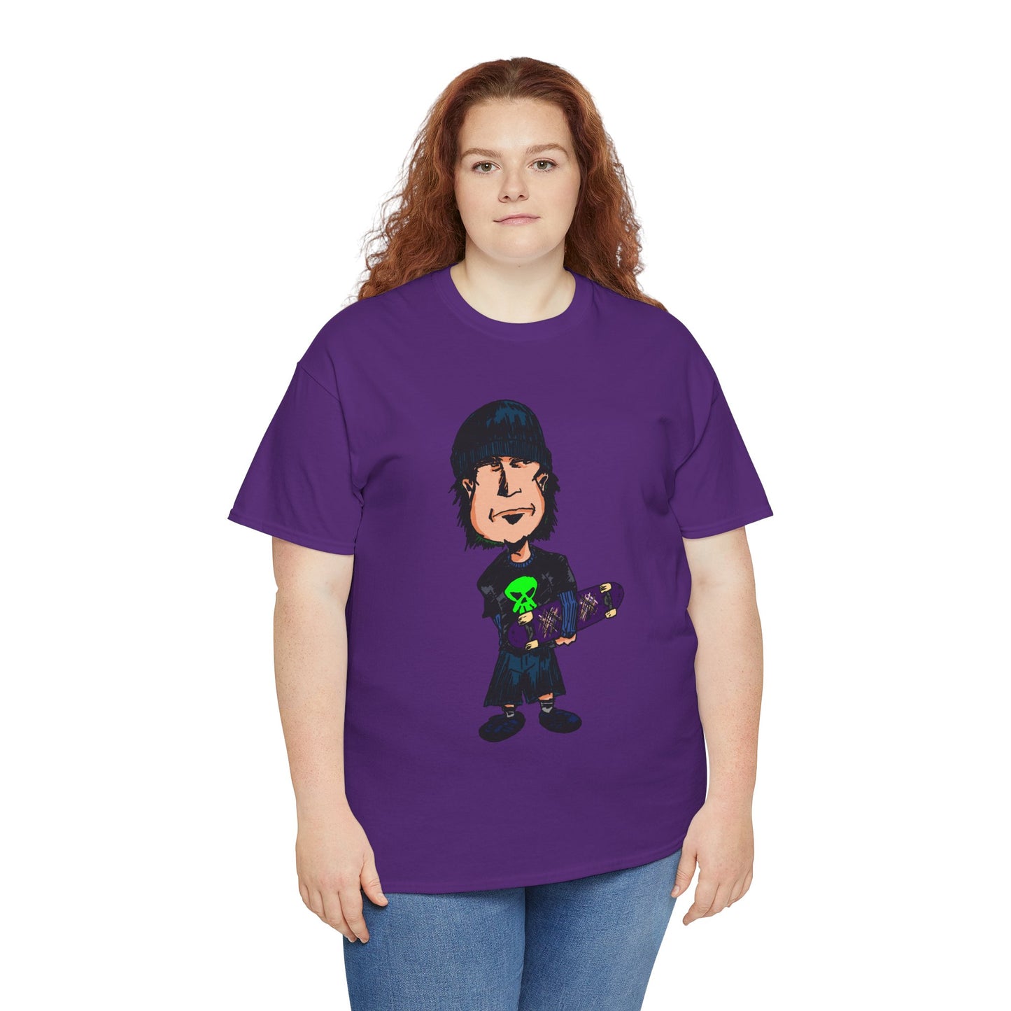 Rude Skater Dude - Skate Punk Cartoon Tee – Boy with Skateboard Graphic Shirt