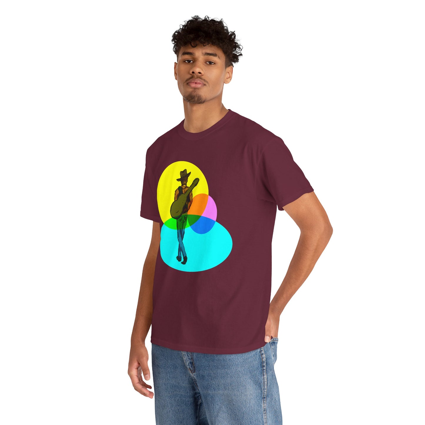 Cowboy Guitar Tee — Colorful Music T‑Shirt