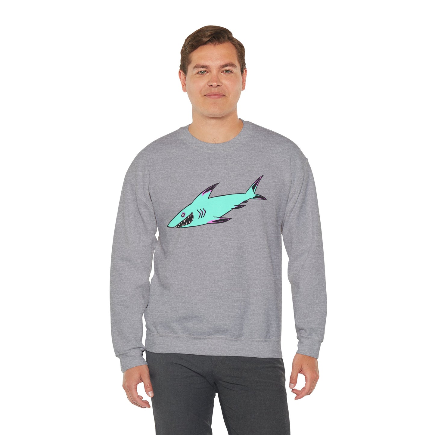 Charming Shark Graphic Sweatshirt - Unisex Heavy Blend™ Crewneck